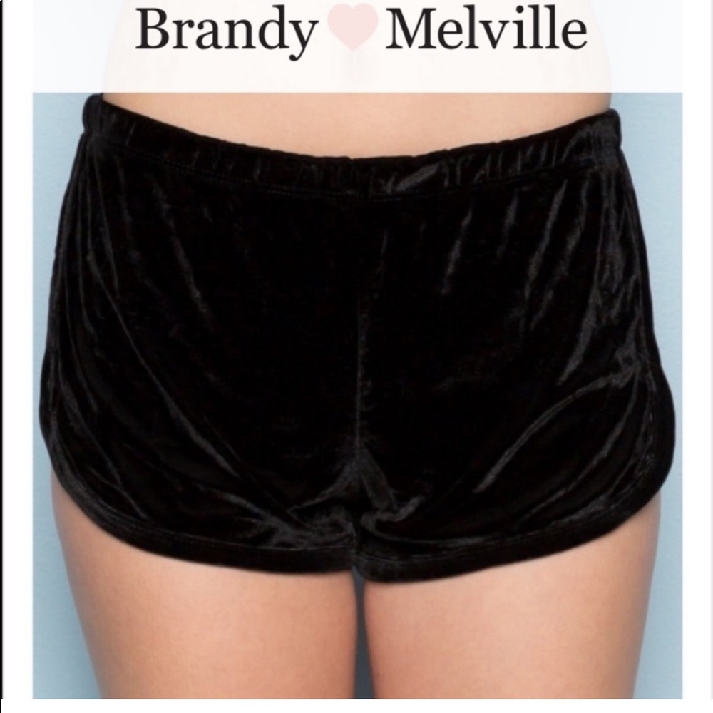 Brandy Melville John Galt Black Velvet Shorts